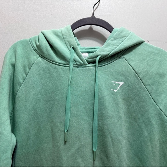 Gymshark Hoodie Womens M Green Pullover Kangaroo Pocket Post Workout Training - Picture 3 of 5